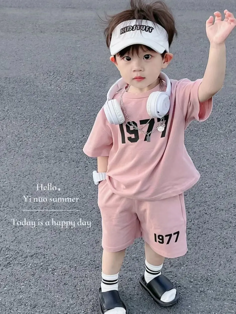 

Boy Summer Clothing Loose Outfit Children's Casual Sportswear Summer Older Boys Short Sleeve Fashionable Stylish Children's