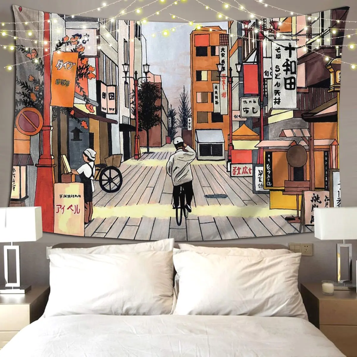 

Раннее утро катание в Японии гобелен художественный настенный эстетический домашний декор гобелены для гостиной спальни комната в общежитии