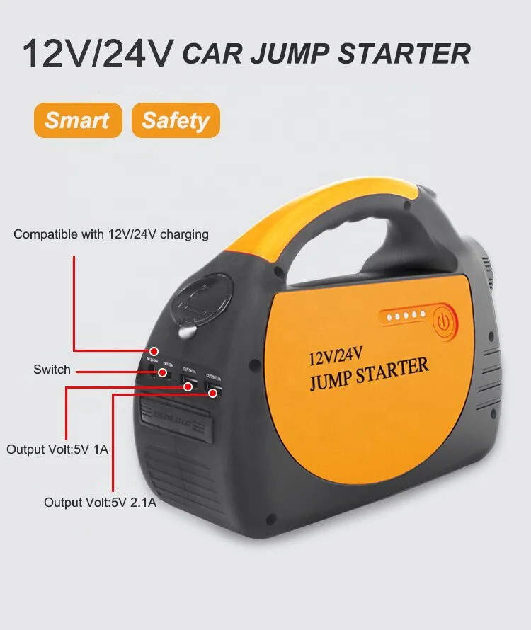 High Capacity Strong 30000mAh Peak 800A Car Starters 24V Truck Heavy 12V Portable 24V Car Jump Starter Power Bank