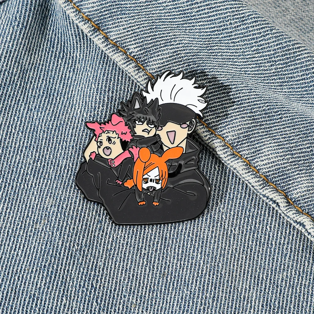 

1/3/5 Pcs Japanese Cartoon Anime Jujutsu Kaisen Metal Badges Pins Cute Creative Personality Gojo Satoru Itadori Yuji Brooch