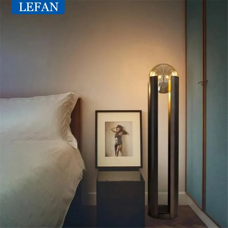 Imagem -06 - Latão Permanente Led Floor Lamp Personalidade Bola de Vidro Lâmpadas Quarto Sala de Estar Estudo Decorativo Luxo