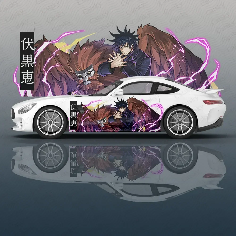 Fushiguro Megumi Anime Car Decal Flower Vinyl Car Stickers SUV Side Graphics Decals, Universal Size, Vehicle Body-Decals