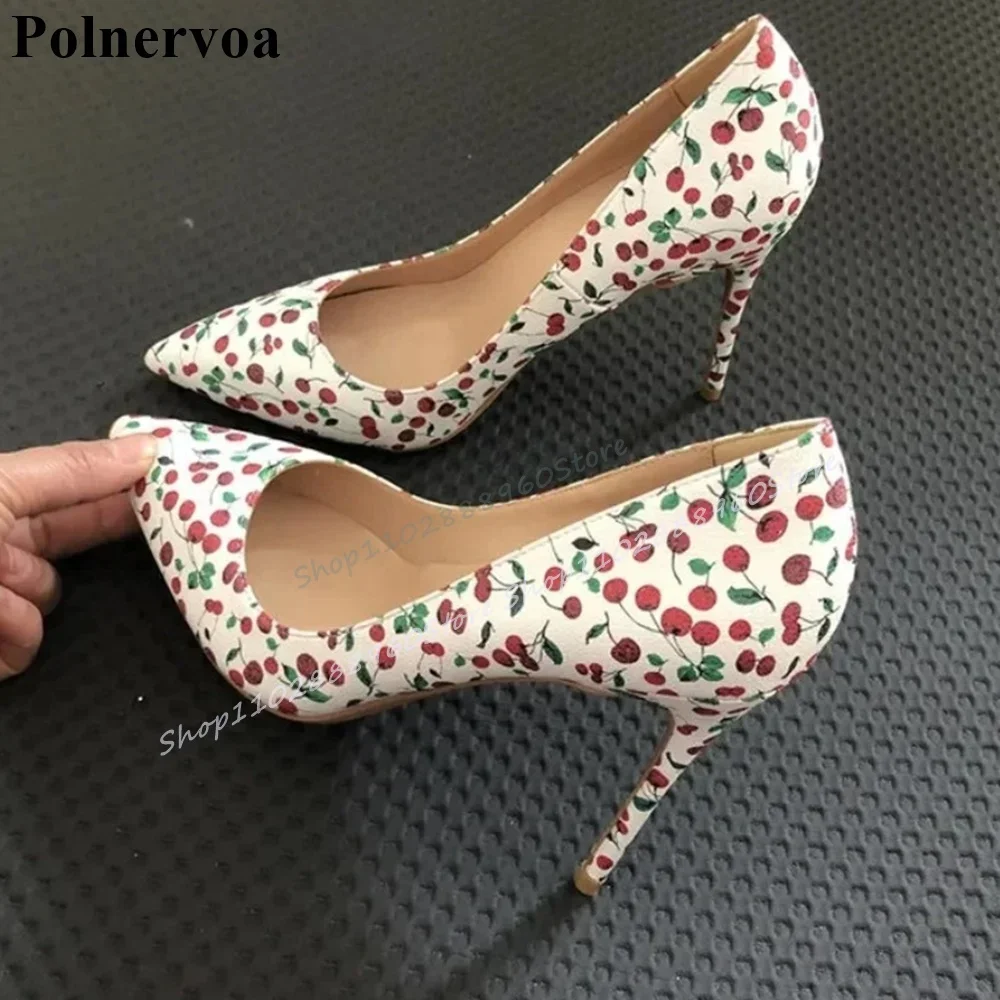 

Casual Mixed Color Shallow Flower Print Pumps Thin High Heel Women Shoes Slip On Pointed Toe 2024 Fashion Zapatos Para Mujere