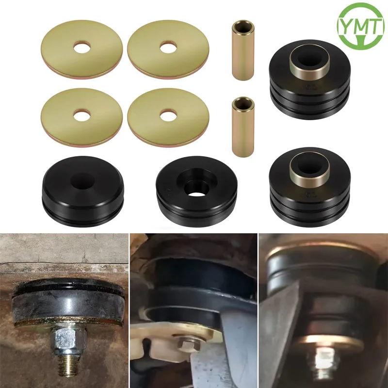 YMT 9.4102G Universal Polyurethane Body Mounts Bushings Isolators Include Mount 2 Mounts / 4 Washers / 4 Bushings (Black)