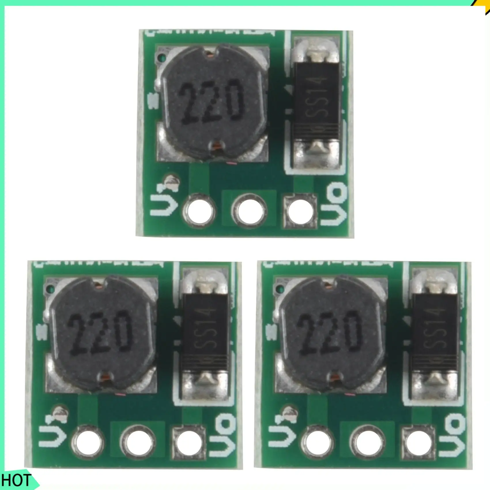 AWAH 3X 0.9-5V To 5V DC-DC Step-Up Power Module Voltage Boost Converter Board 1.5V 1.8V 2.5V 3V 3.3V 3.7V 4.2V To 5V Green
