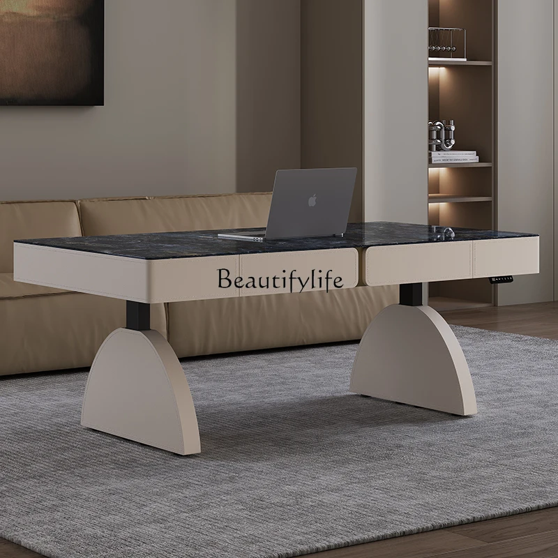 

04Electric lift coffee table dining table dual-purpose high-end small apartment living room modern simple intelligent multi