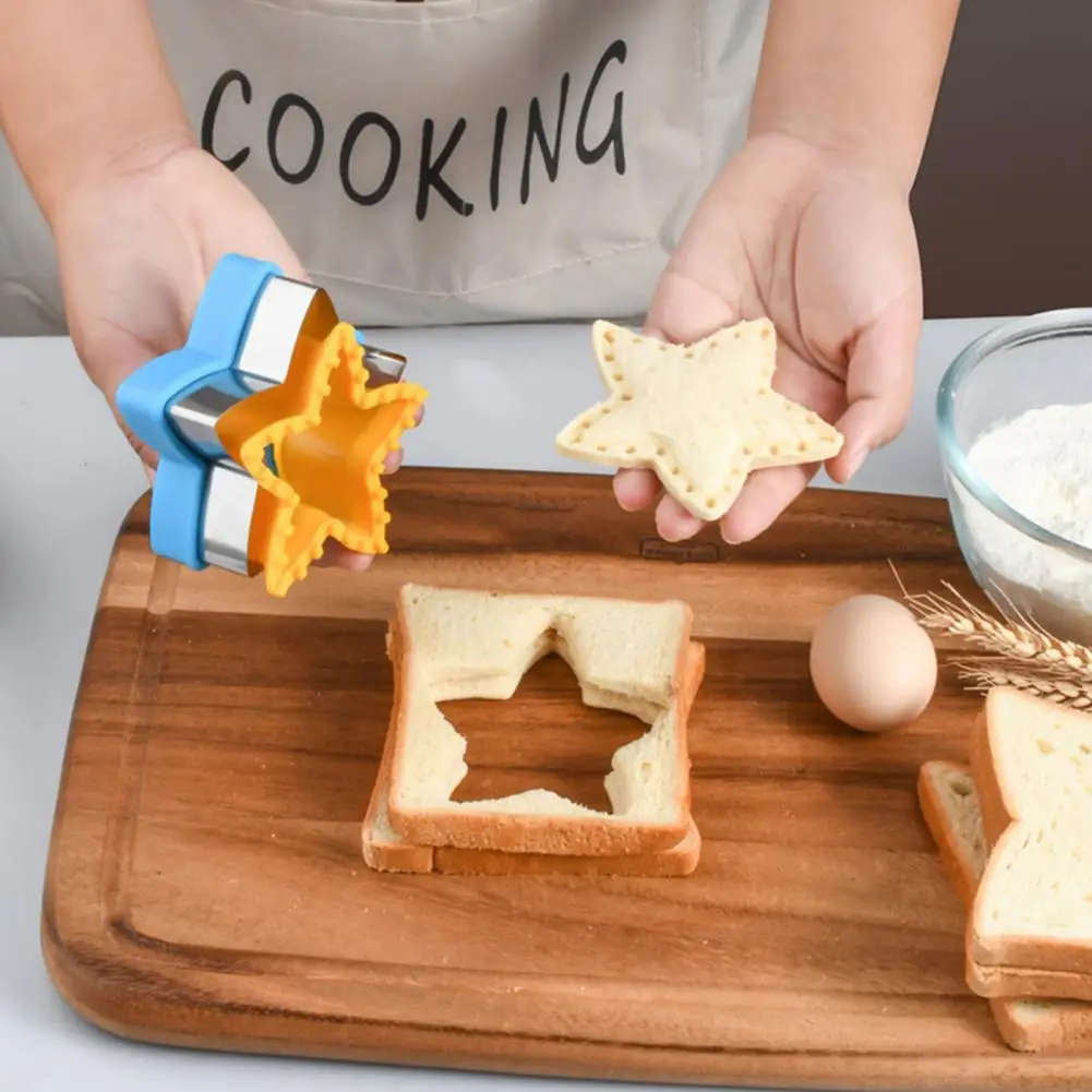 

Cartoon Shape Bread Cutter Easy to Sandwich Cutter Fun Kitchen Gadgets 6 Sets of Cute Cartoon Dinosaur Star Love Heart for Diy