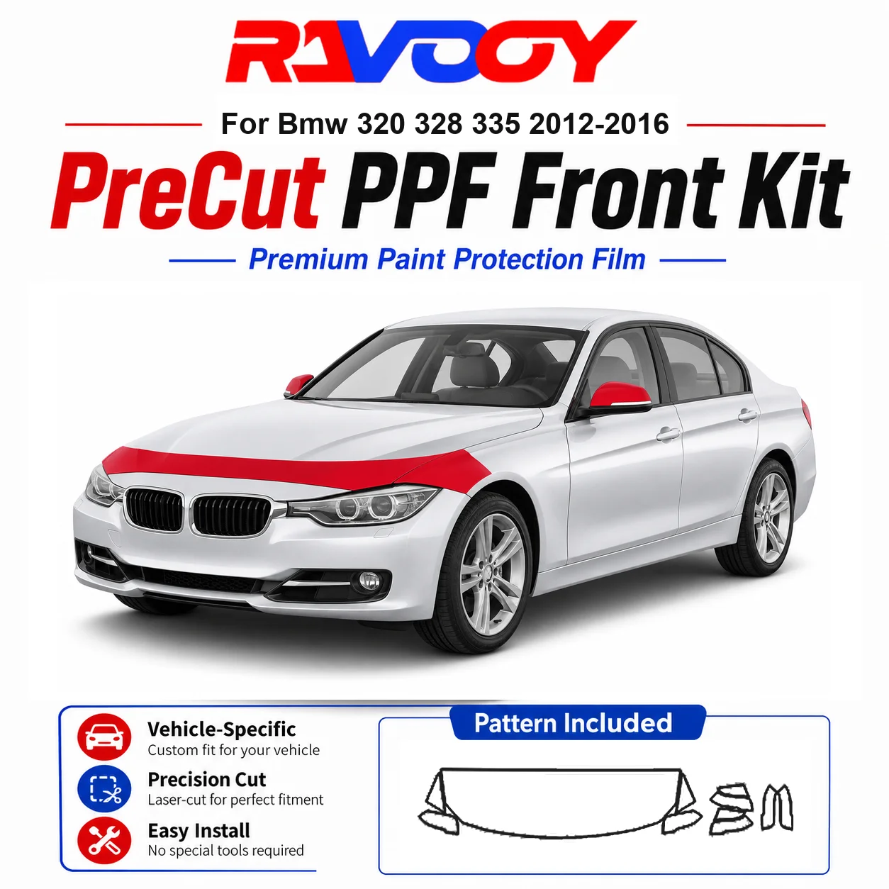 

8.5mil TPU Precut PPF Kit For 2025-2026 Acura ADX - Hood, Partial Fenders & Full Mirror Set - Self-Healing Gloss Clear Bra Film