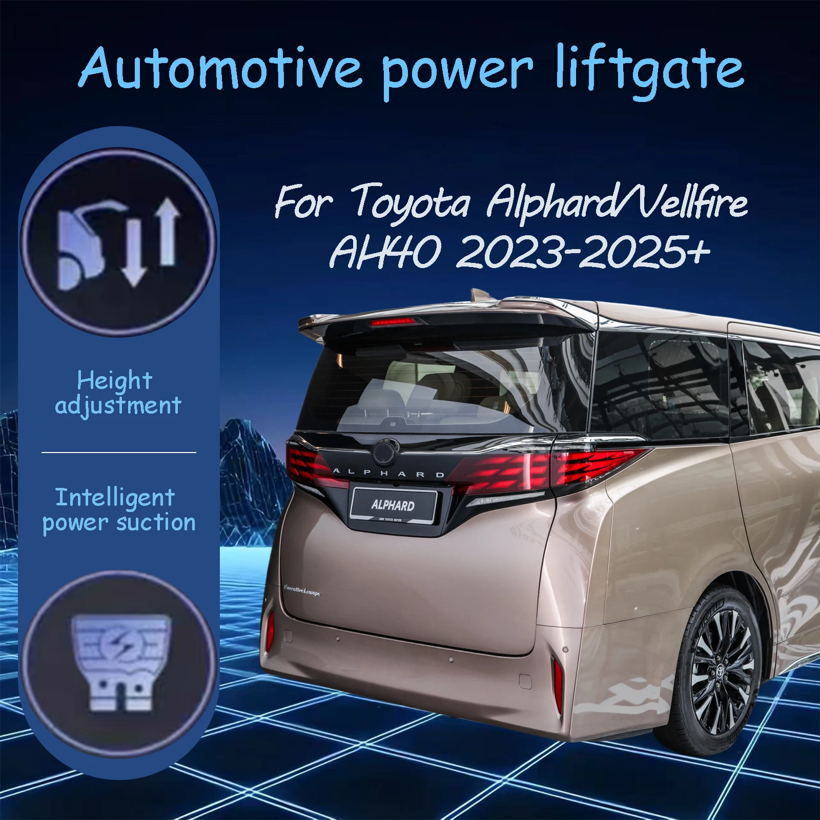 

Для Toyota Alphard/Vellfire AH40 2023-2025 + электрические автоматические всасывающие замки задней двери, подходящие системы модификации багажника