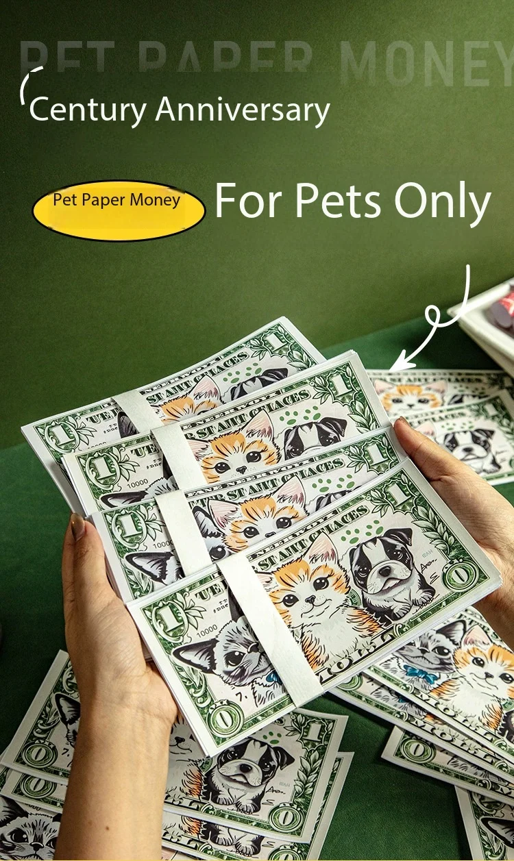 

Special memorial items for pet funeral - paper money dedicated to commemorating cats and dogs. Paper money for temple offerings.