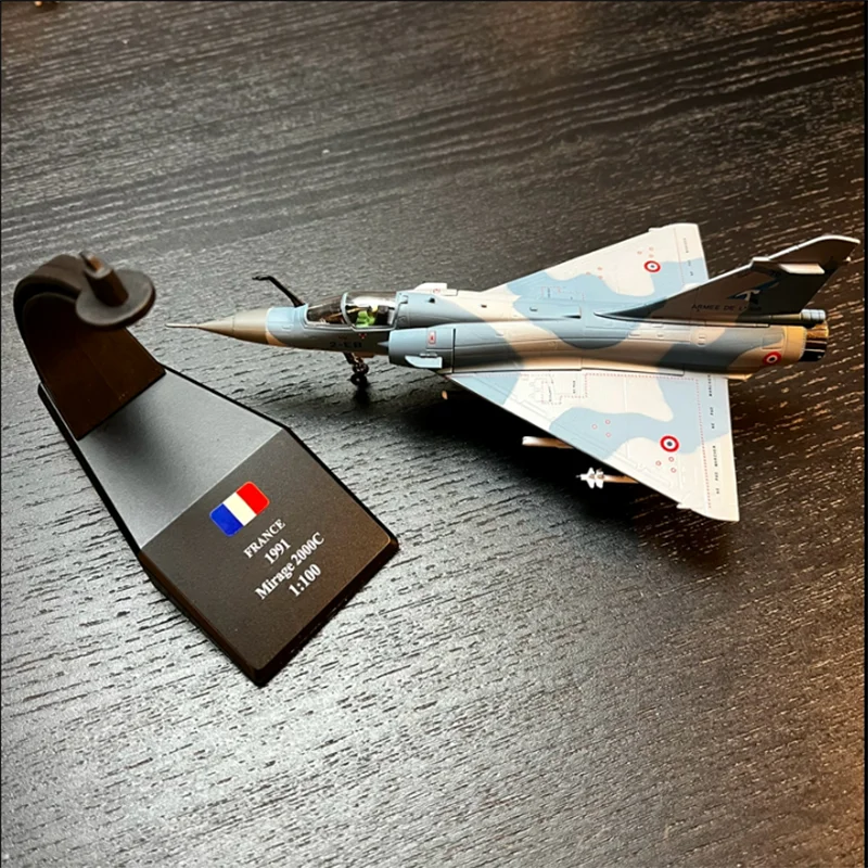 Scale 1/100 Camouflage Miniature Diecast Alloy Aircraft Fighter Mirage 2000 Airplane Model With Weapens Collectible Toys For Boy