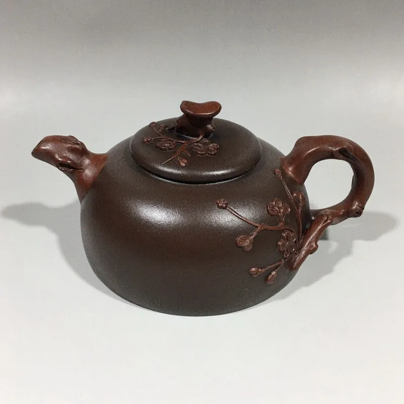 Handmade Yixing Zisha Plum Blossom Teapot Purple Clay Wang Yinxian Style Kung Fu Tea Pot 400ml Chinese Floral Relief Teaware