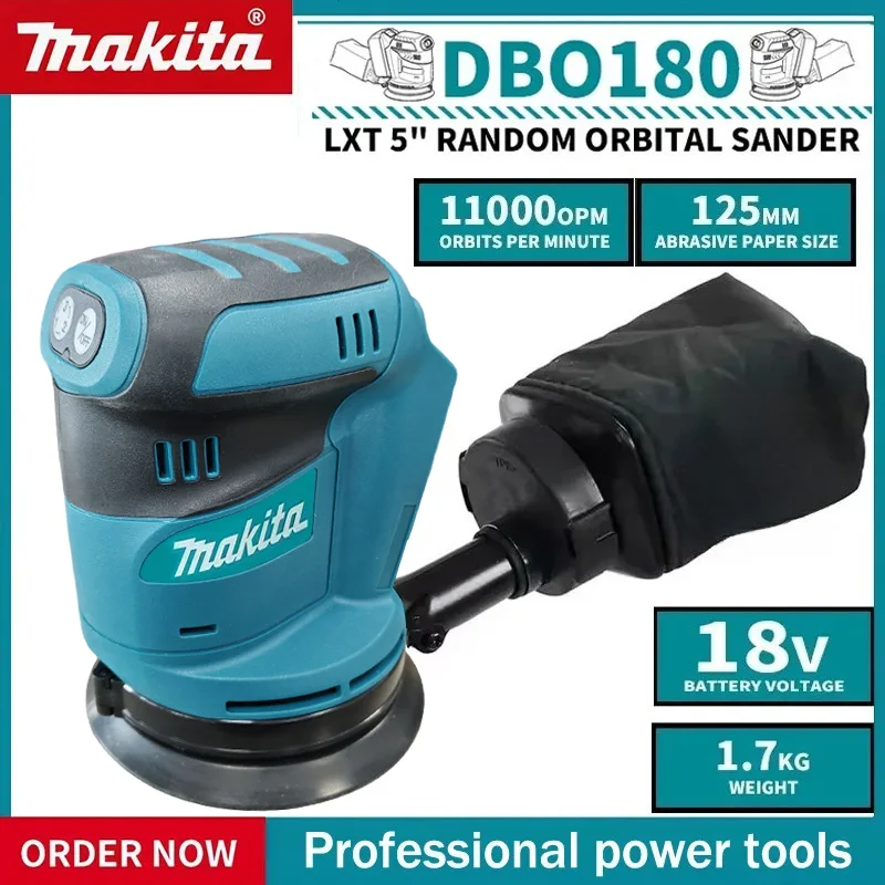 

Беспроводная эксцентриковая шлифовальная машина Makita DBO180Z 18В для обработки дерева и полировки шпатлевки - только инструмент (без аккумулятора и зарядного устройства) для профессионального и домашнего использования