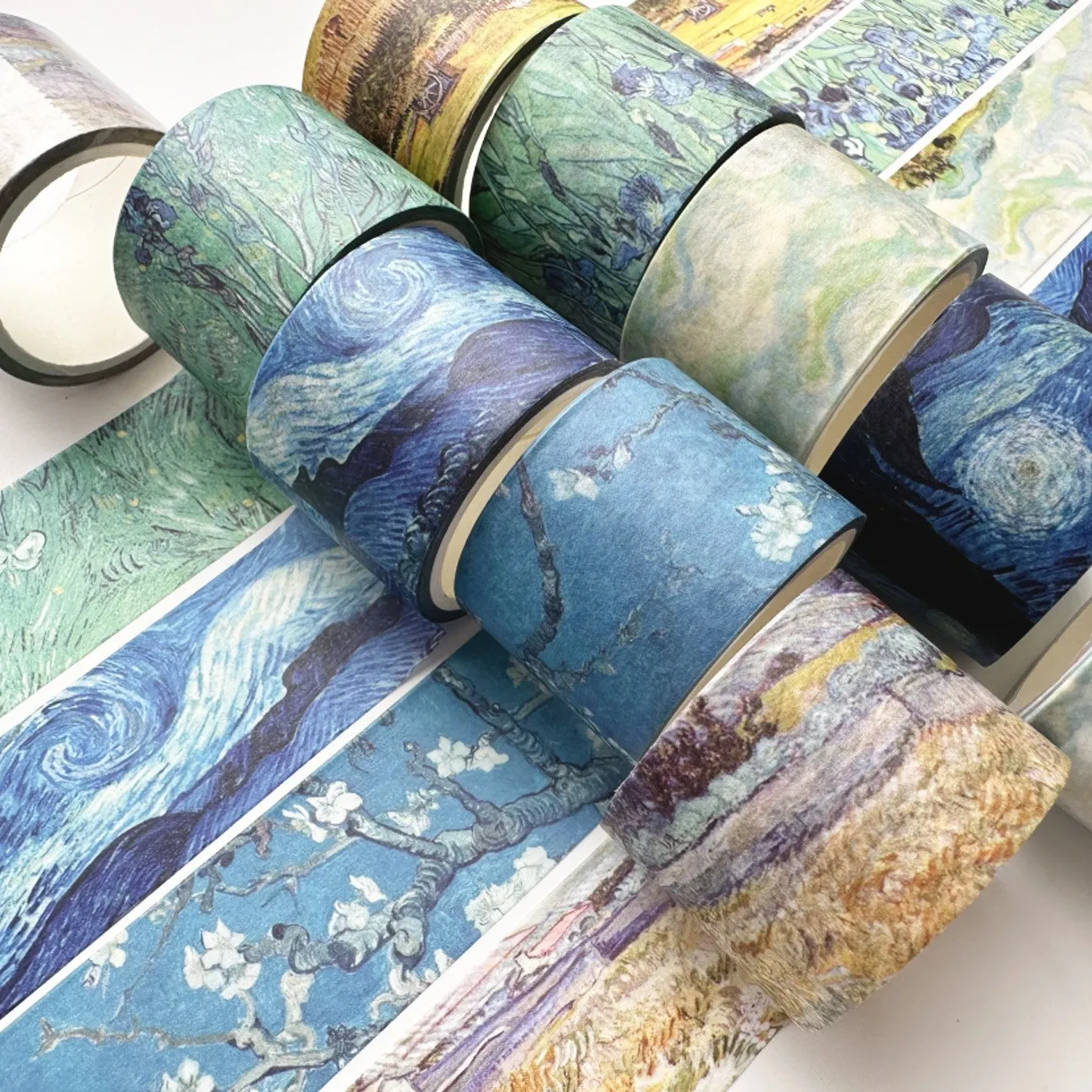 Washi Fita adesiva Washi, Van Gogh, noite estrelada, arte decorativa, desenhos florais Scrapbooking Craft Kid Embrulho Presente