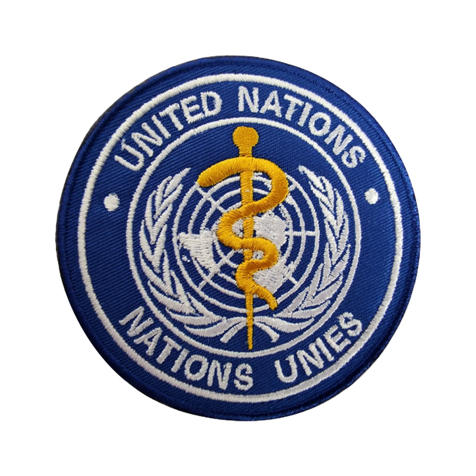 Image of Medizinisches Emblem der Vereinten Nationen, Aufnäher mit Klettverschluss für taktische Rucksäcke, Jacken, Mützen
