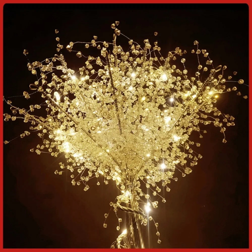 New annual meeting creative decorative lights wedding table ornaments luminous crystal tree ornaments festive bouquet wedding pr