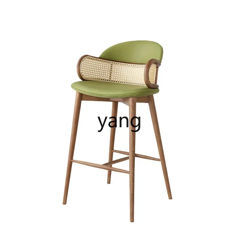 LMM rattan bar chair solid wood medieval minimalist modern minimalist high bar chair