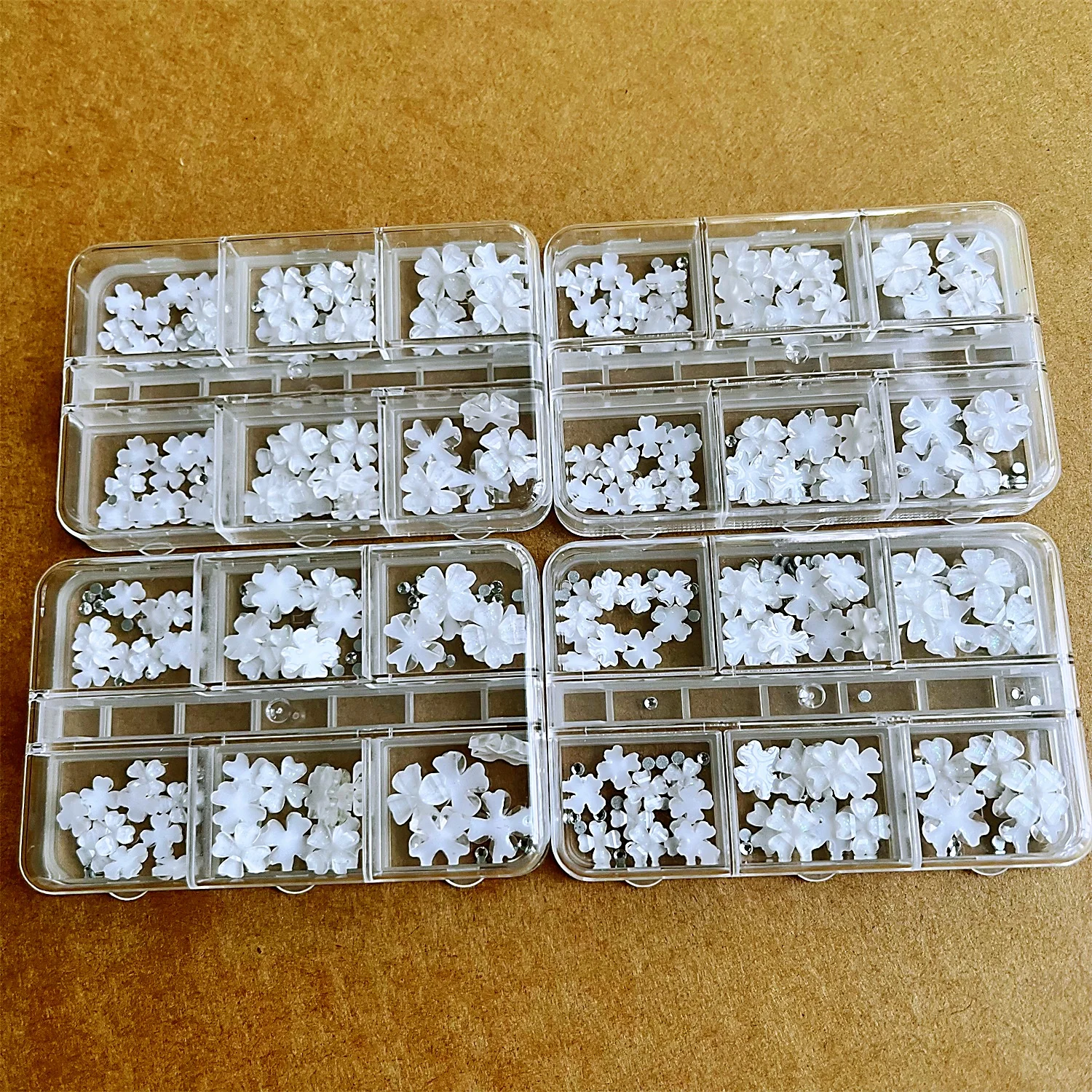 6 rasters/doos 3D ijskristal bloem nail art bedels met strass klavertje vier nagel edelstenen sieraden 6/8/10 mm nagel doe-het-zelf ambachten * #