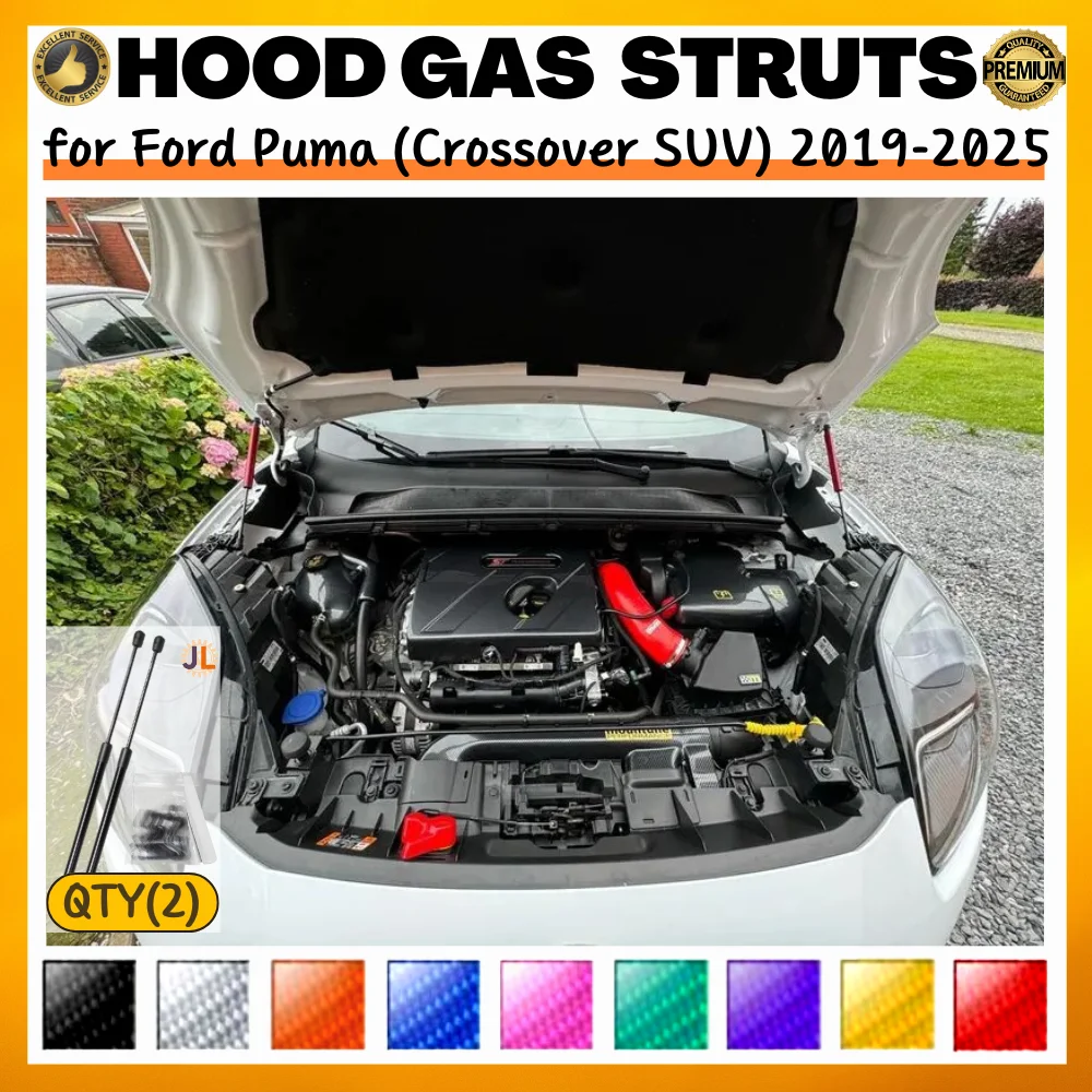 

Qty(2) Hood Struts for Ford Puma (Crossover SUV) 2019-2025 Front Bonnet Modify Gas Springs Shock Absorbers Lift Supports Dampers