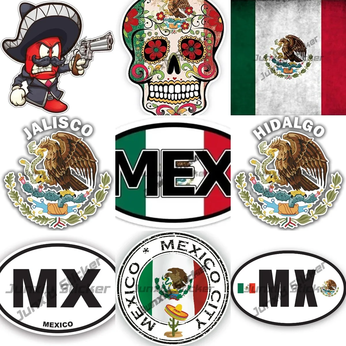 

Mexican Coat of Arms Sticker Mexico Oval Country Code MEX MX Decal UV Protected Mexican City Vintage Flag Decal Car Accessories