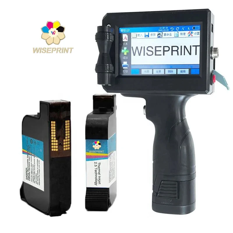 

Wiseprint Ink Cartridge Barcode Smart Portable Handheld Battery Powered 600Dpi Multifunction Inkjet Single Printer