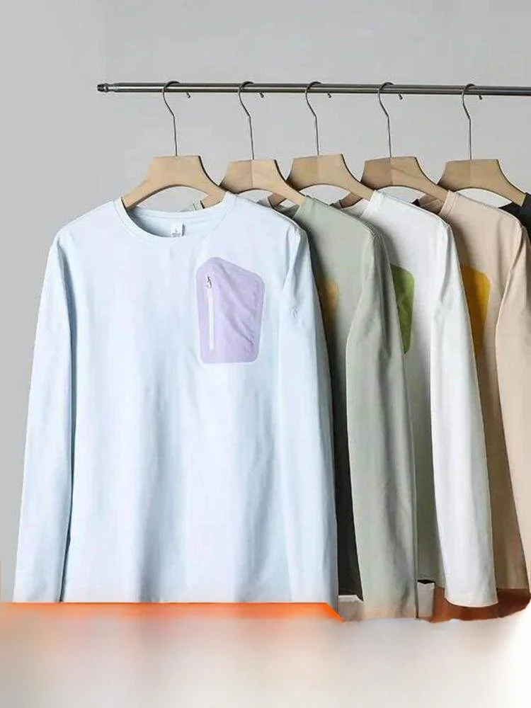 Quick Dry Outdoor Men's Base Shirt Seamless Sealed Glue Moisture Wicking Autumn Winter Polyester Spandex Casual Style T-Shirt