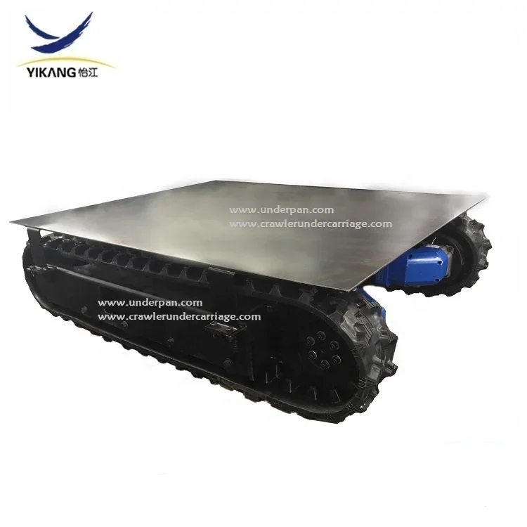 Mini Rubber Tracked Crawler Chassis Platform for Hydraulic Firefighting Robot Transport Vehicle Undercarriage with Slewing