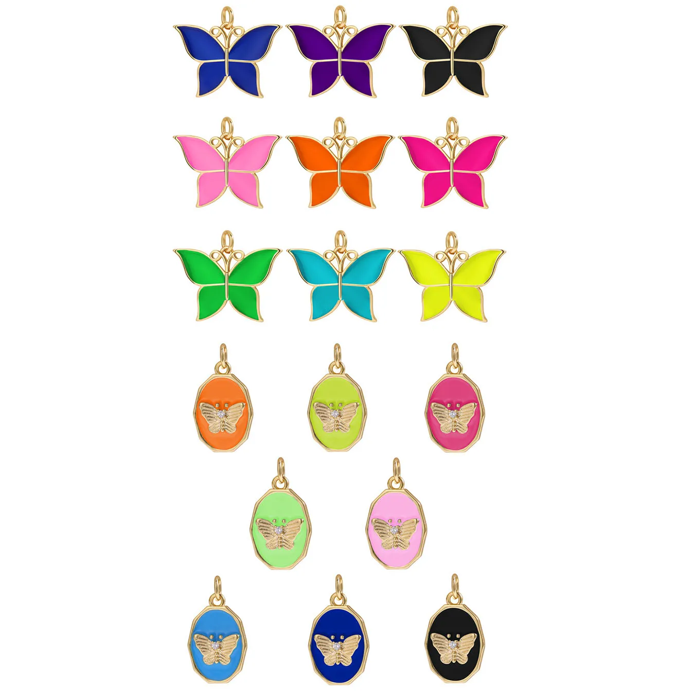 

Enamel Cute Small Butterfly Charms Pendant for Jewelry Making Bracelets Necklaces Earrings DIY Handmade CZ Accessories Wholesale