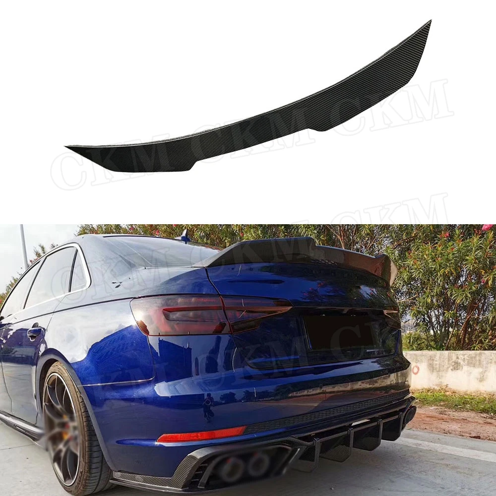 

Carbon Fiber Rear Spoiler For Audi A4 Sline Sport S4 Sedan B10 2019 2020 FRP Boot Trunk Wings Car Styling