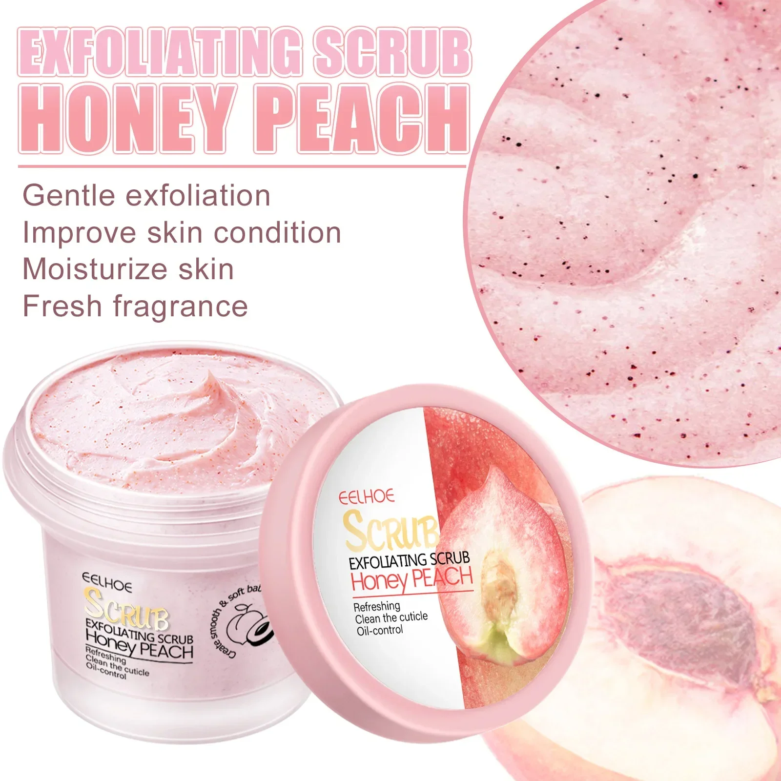 

Get Smooth and Radiant Skin with 100g Peach Body Scrub Cream - Exfoliating Scrub, Moisturizing Gel, and Skin Cleansing Care