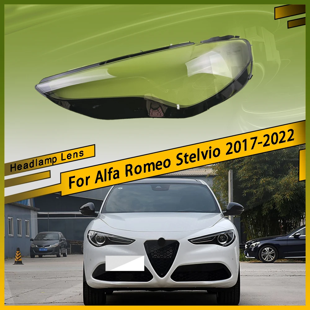 Car Headlamps Cover Headlights Shell Replace Transparent Lampshade Replace Plexiglass Lens For Alfa Romeo Stelvio 2017-2022