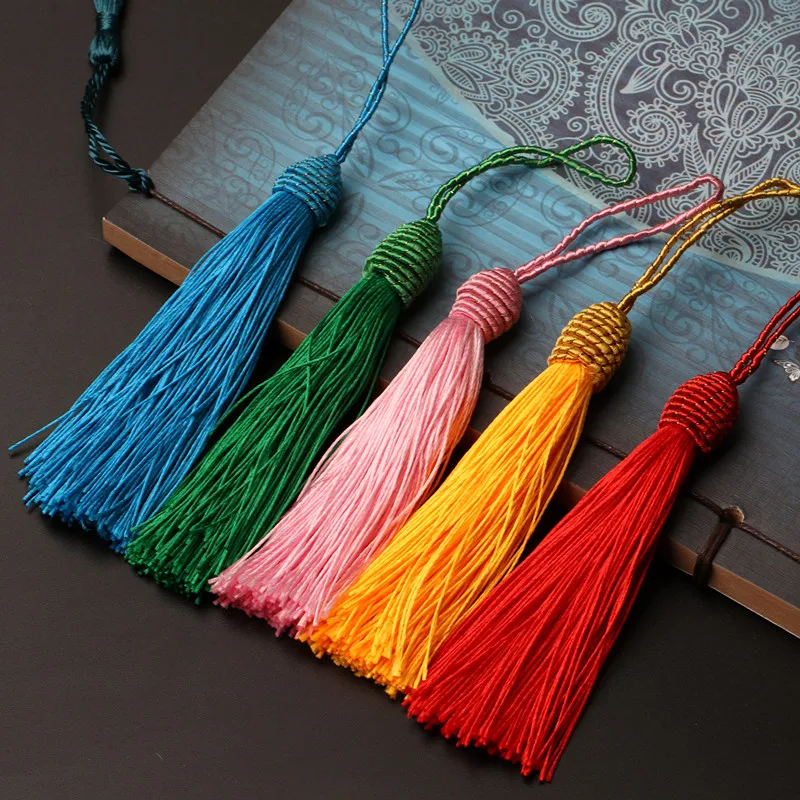 20PCS/LOT Red Silky Tassels Fringe Sewing Accessories Crafts DIY Curtains / Scarf / clothing Tassels 10-15cm