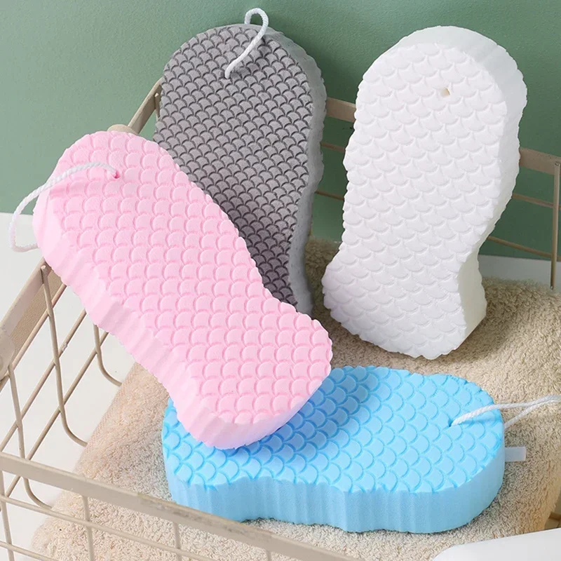 Esponja de baño suave para exfoliación corporal, cepillo de masaje Bast Wisp, paño de limpieza corporal, depurador de piel, accesorios de ducha Exfoliante para el cuidado de la piel