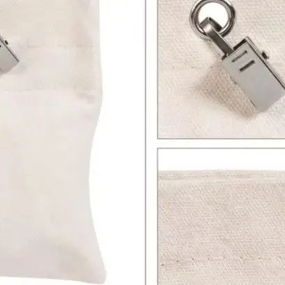 Fillable Outdoor Curtain Weights with Clips - Fabric Bags with PE Sealed Inner Bags and Metal Clamps for Wind Protection