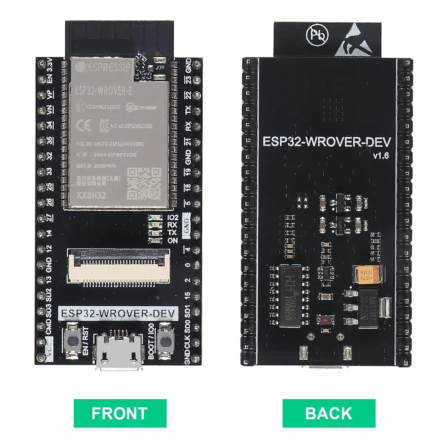 Carte ESP32-WROVER avec caméra sans fil, Compatible avec Arduino IDE C, Code Python, tutoriels détaillés, exemples de projets