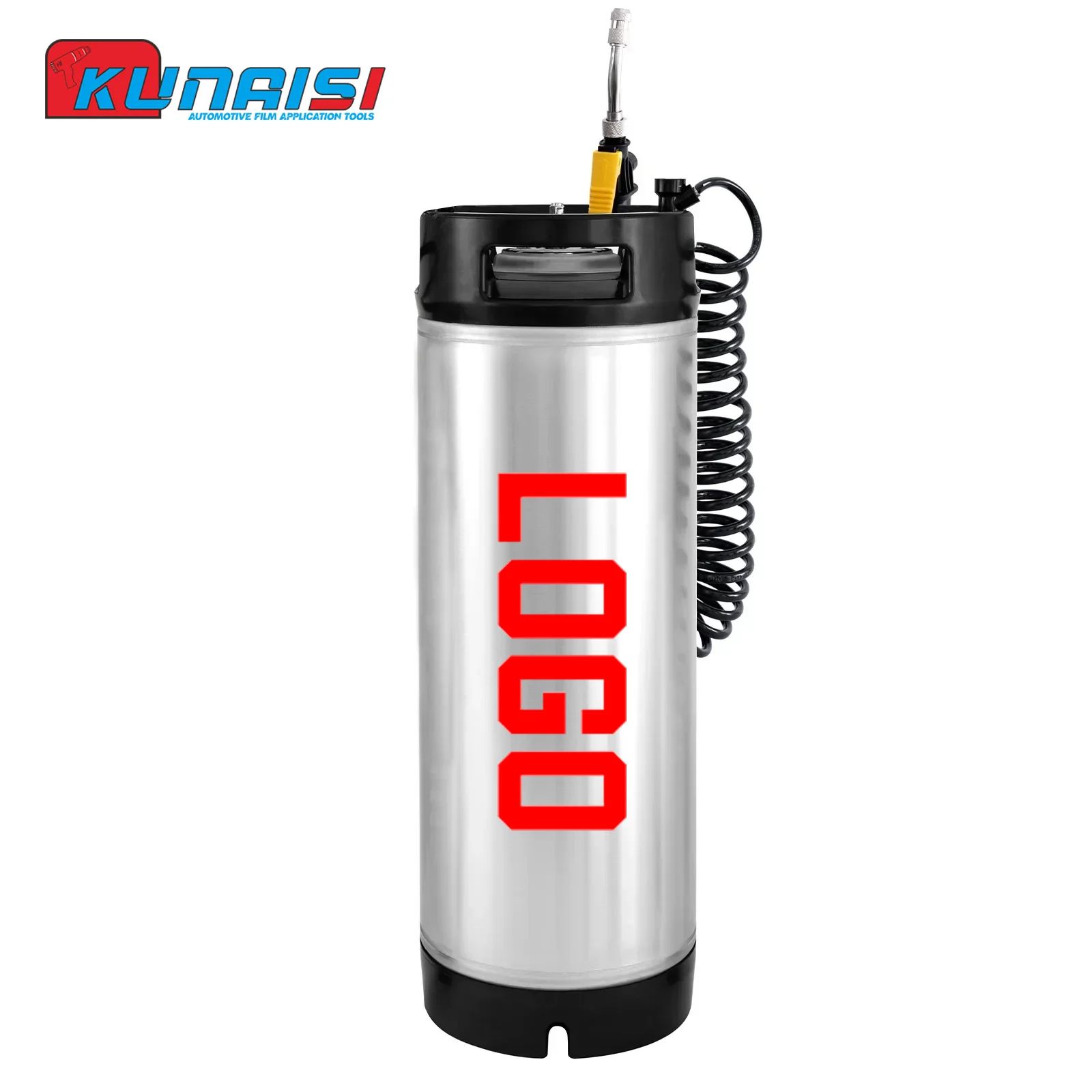 KUNAISI 19L Portable Stainless Steel Car TPU PPF Film Install High-Pressure Water Tank Keg Sprayer Water Tank Car Cleaning Keg