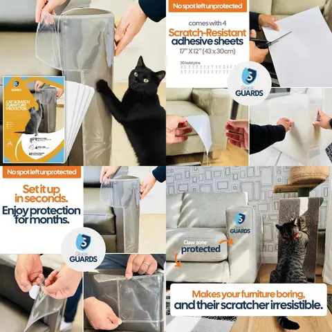 Protecteur de meubles anti-rayures pour canapés et canapés en cuir : housses anti-rayures et protections d'angle pour détendre les chats de