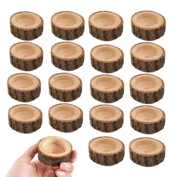 12/24PCS Tea Light Candle Holders Wooden Votive Tealight Holder Tealight Candlestick Wedding Centerpieces Home Christmas Party