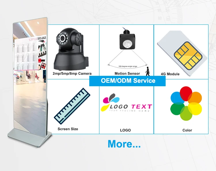 43 50 55 بوصة LCD التفاعلية الرقمية المرايا الذكية الحائط الذكية الظاهري ماجيك اللياقة البدنية تجريب مرآة #6