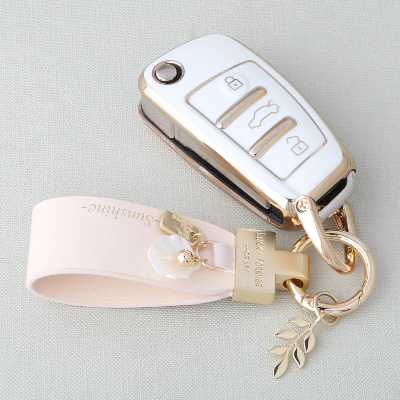 

TPU Car Folding Key Case Bag Cover Shell Keychain For Audi A1 A3 A4 A5 A6 A7 Q3 Q5 S6 B6 B7 B8 C6 8P 8V 8L TT RS Protector