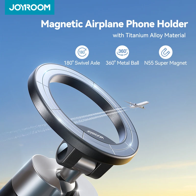 Joyroom Magnetic Phone Holder 360° Rotation Travel Airplane Phone Holder Flexible Hands-Free Airplane Phone Mount For iPhone