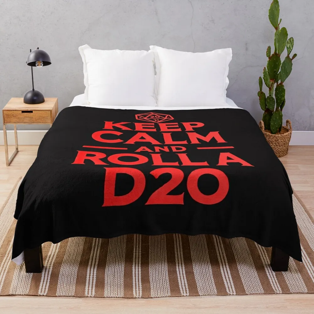 Keep Calm And Roll A D20 Dragon Tools T-Shirt Throw Blanket Kid'S christmas decoration Summer Luxury Brand Blankets