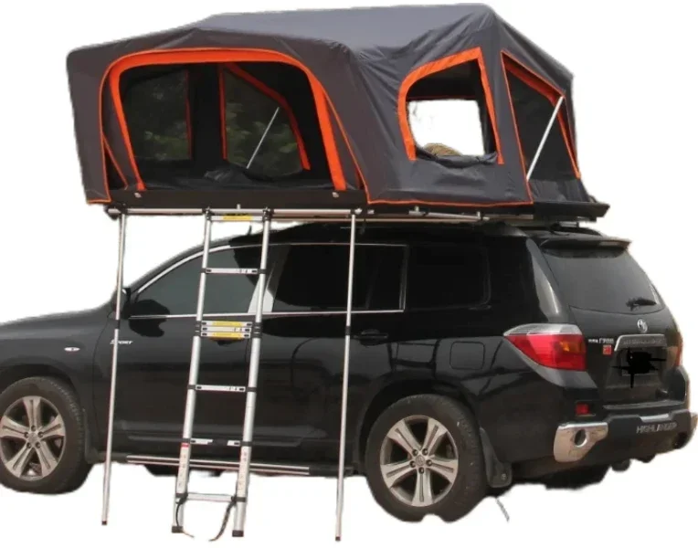 Spacious UV-Protected Compatible Soft Top Roof Tent with Integrated Ladder for Camping