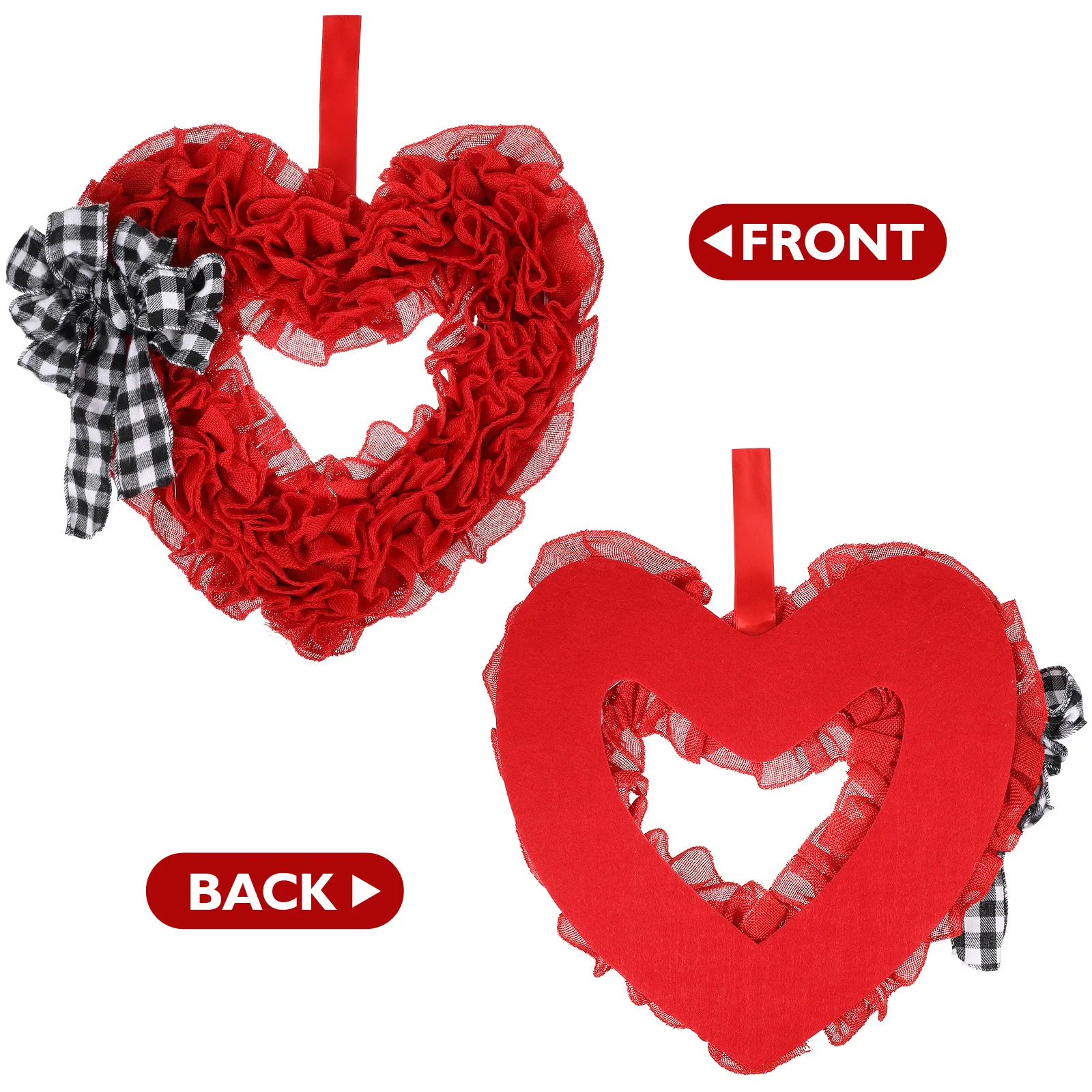 

Heart Shape Valentine Wedding Floral Wreath Bright Color Door Window Hanging Decor Party Garland Outdoor Indoor Engagement