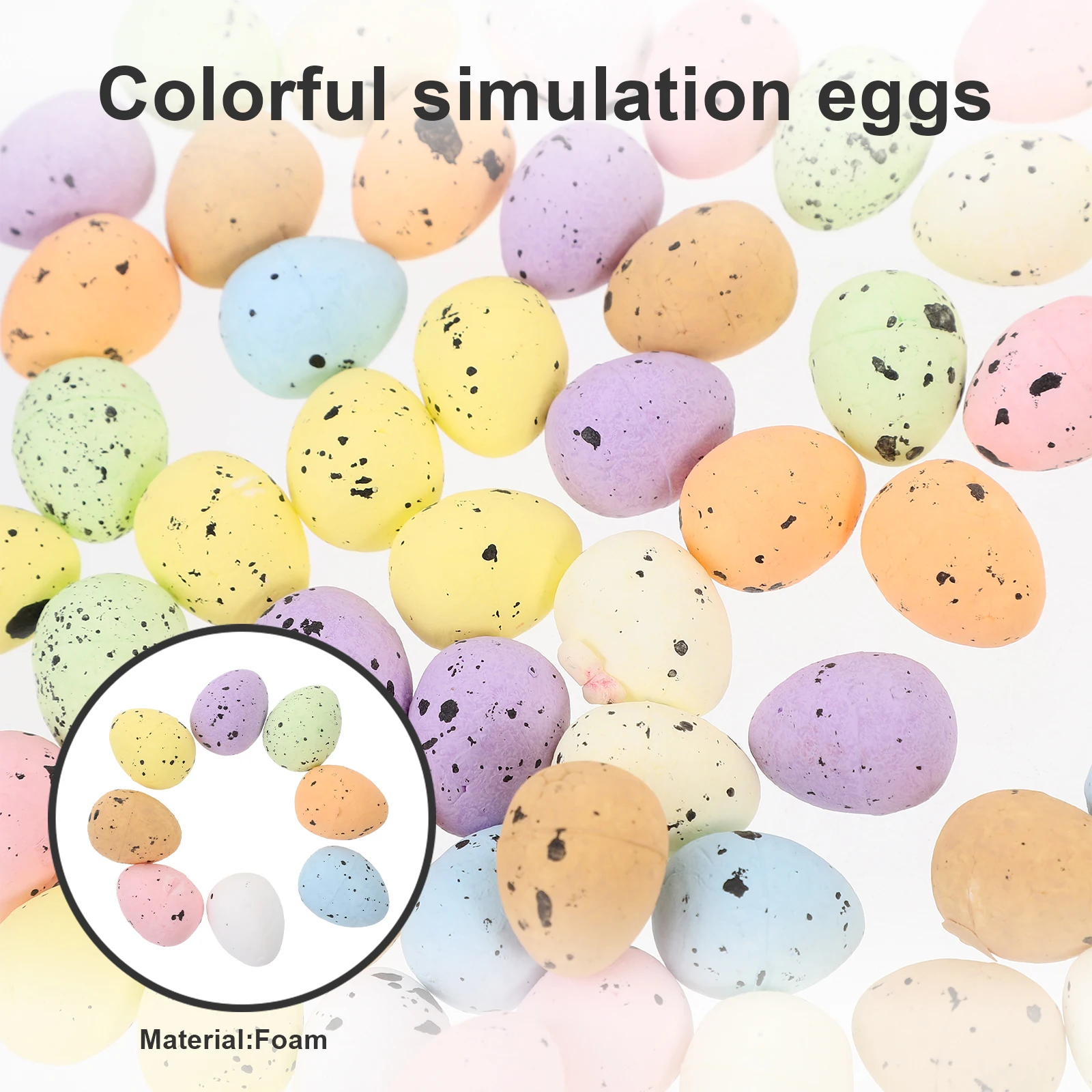 Oeufs de Simulation 1 5x1 8cm, 100 pièces, mousses légères, accessoires de fête de pâques, Mini modèle coloré, décorations colorées