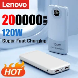 Lenovo 200000mAh Ultralarge Capacity Power Bank 120W Super Fast Charging Mobile Power External Battery For iphone Huawei 2024