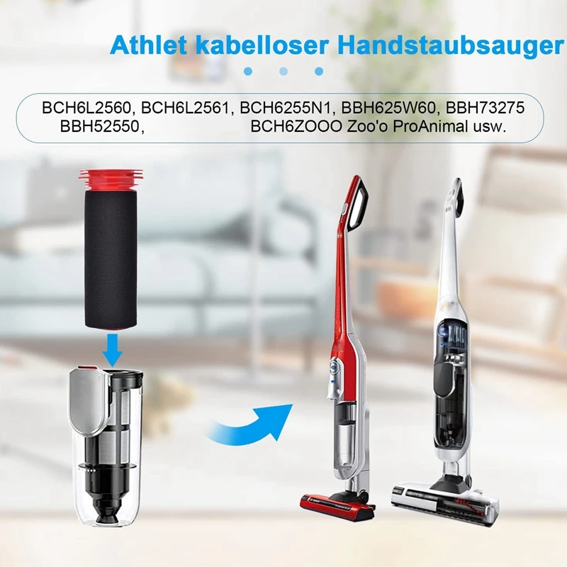 Filtre lavable pour aspirateur sans fil 202 let, pièces de rechange, accessoires, BCH65, BCH6L2560