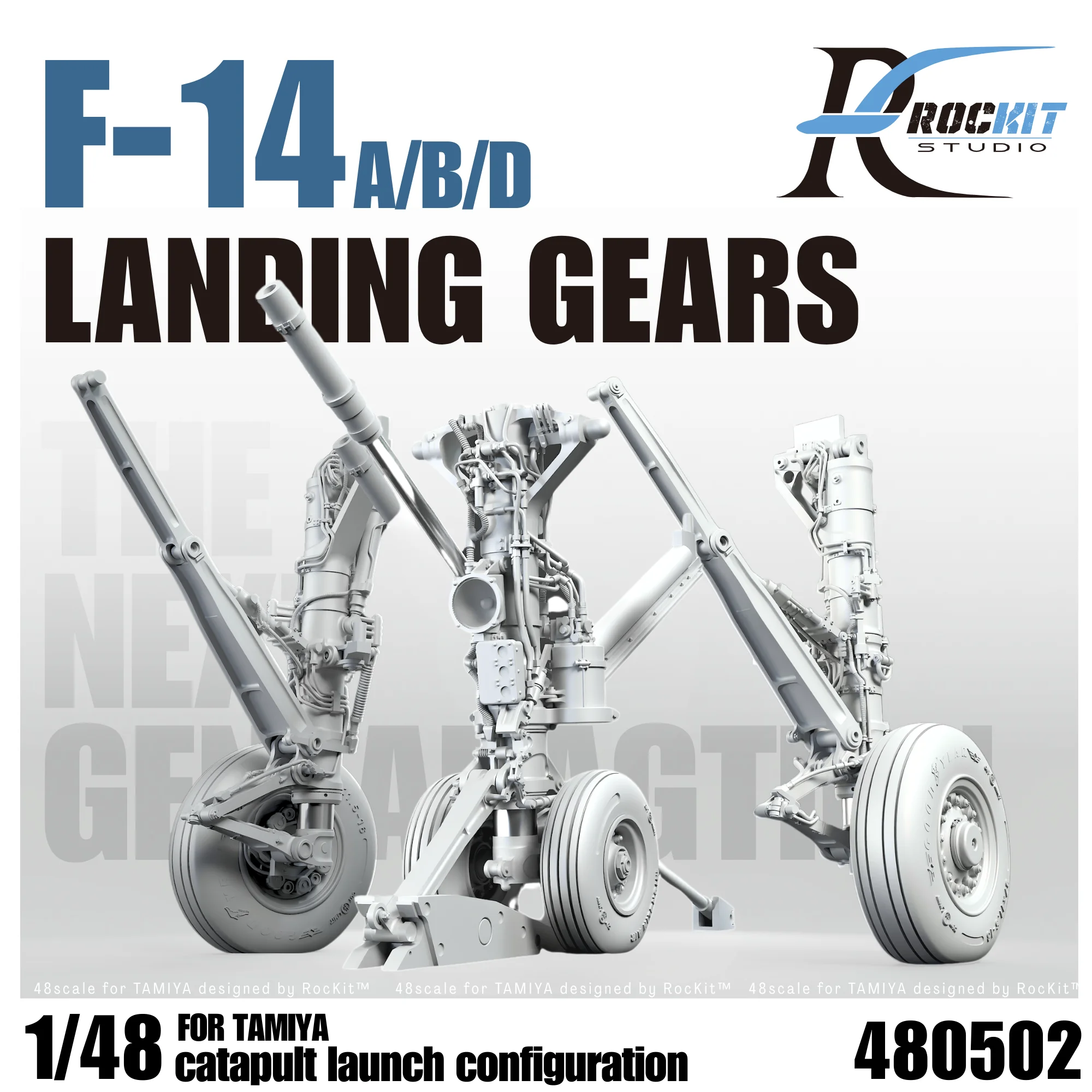 480502T (Catapult Launch Configuration) ROCKIT 1/48 F-14 A/B/D Landing Gears For Tamiya