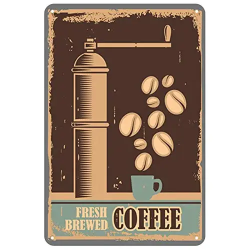 

Coffee Drinks Latte Theme 8x12 Inch Retro Metal Tin Sign Wall Decor Study Metal Signs Vintage Bar Decoration Poster Pub aasd-38