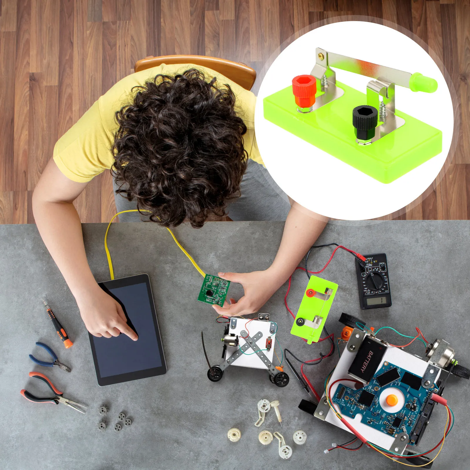 

10 шт. портативных однополюсных переключателей с винтовыми клеммами для электронных научных проектов, физических лабораторий и электрических экспериментов